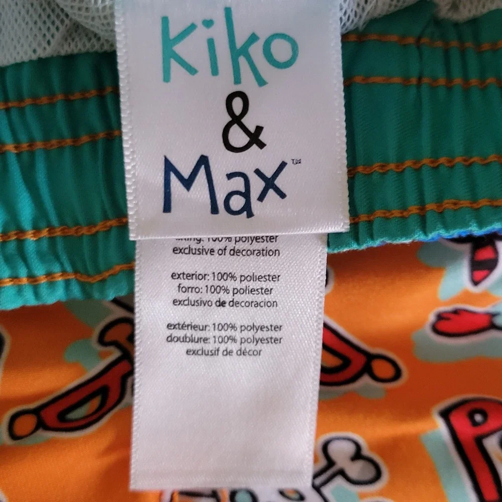Kiko & Max Boys 3-6 months‎ Swim Trunks Rash Guard Shirt Set Outfit Pirate Shark